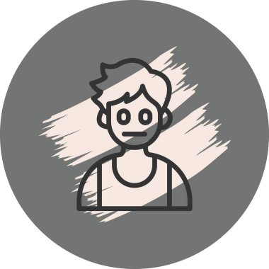 Genç adamın basit çizimi