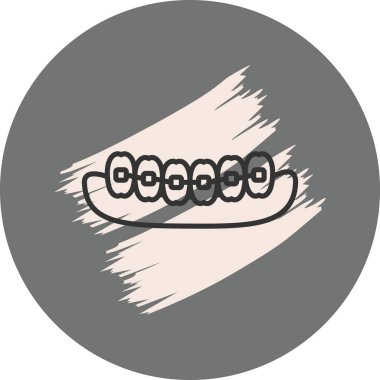 Simple graphic of teeth with braces