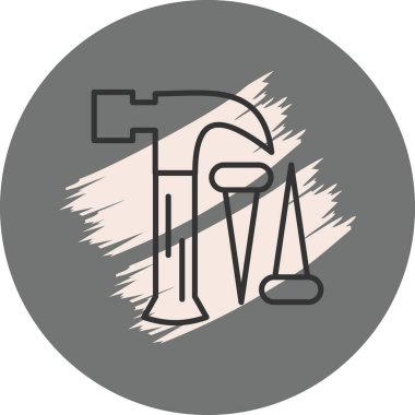 Modern Çekiç Hattı Simgesi Beyaz Arkaplanda İzole Edildi 