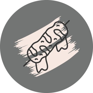 Kebap Simgesi vektör çizimi tasarımı