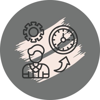 Dişli saati ve yukarı doğru oku olan adam.