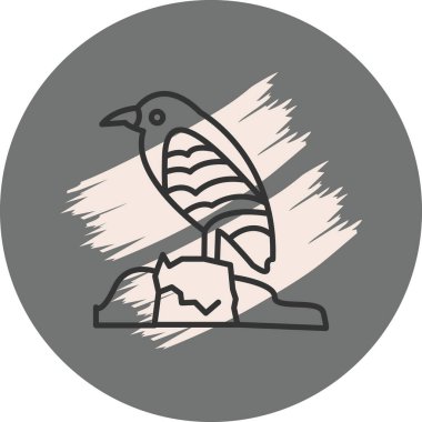 Siyah taçlı Gece Balıkçıl simgesi vektör illüstrasyon tasarımı