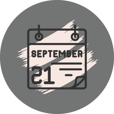 21 Eylül Gri Arkaplanda Simge 