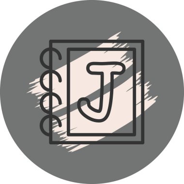 J harfli dizayn içeren defter kapağı