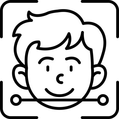 yüz tarama web simgesi vektör çizimi