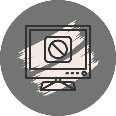 Bilgisayar monitörü engellenmiş sembol gösteriyor