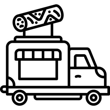 Yemek kamyonu lezzetli sokak yemekleri servis ediyor.