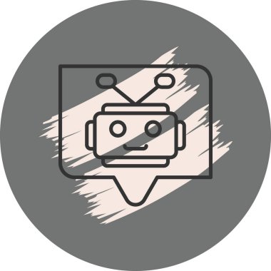 Basit robot yüzü konuşma baloncuğu içinde