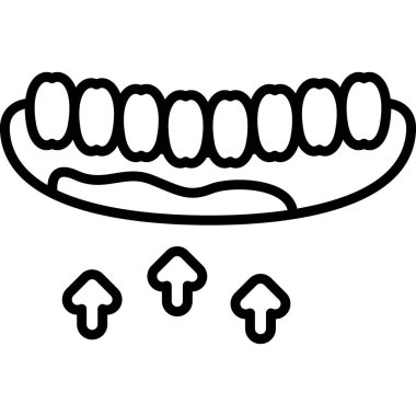 Yukarı bakan okları olan diş çizgileri