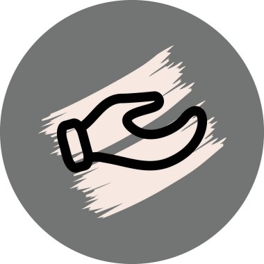 Dairesel arkaplan tasarımlı basit el simgesi