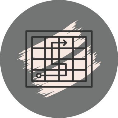 Yol ve çıkış oklu labirent tasarımı