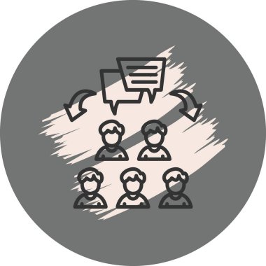 Daire içinde fikirleri tartışan dört kişi