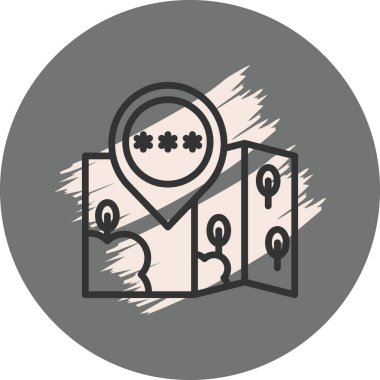 Konum işaretleyicisi ve detaylarına sahip bir simge haritala