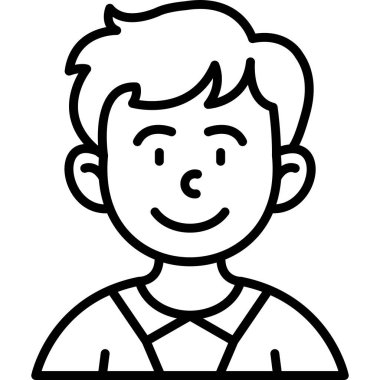 Gülümseyen çocuk gömlek ve pantolon askısı giyiyor.