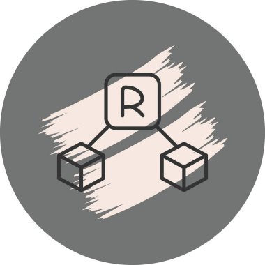 Birbirine bağlı blok ve sembolleri gösteren soyut grafik