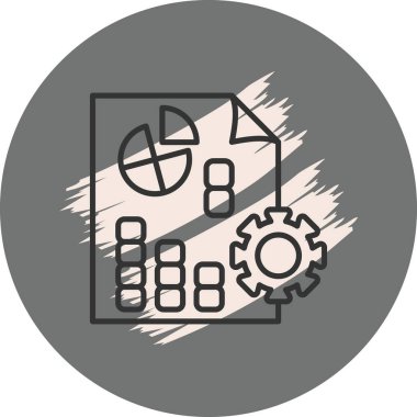 Grafikleri ve dişli simgesini gösteren belge