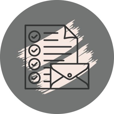 Zarf ve işaretli kontrol listesi kağıdı