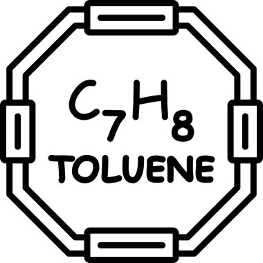 Toluen molekülünün kimyasal yapısı, basit web simgesi