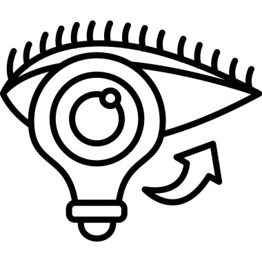 Mercek ve ok sembollü göz grafiği