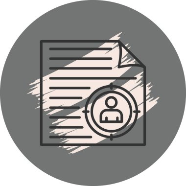 Kişi simgesi ve metin satırlarının yer aldığı belge