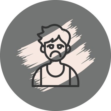 Dağınık saçlı ve kaşlarını çatmış üzgün bir çocuk.