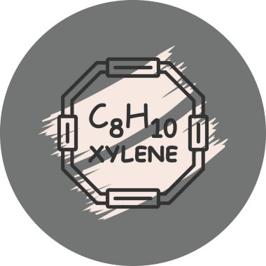 Xylene molekülünün kimyasal yapısı, basit web simgesi