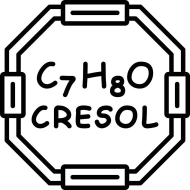 Cresol molekülünün kimyasal yapısı, basit web simgesi