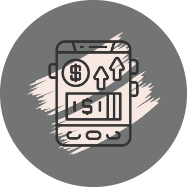 Finansal büyüme ve para birimini gösteren akıllı telefon