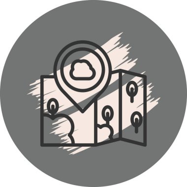 Konum iğnesi ve bulutlu simgeyi haritala