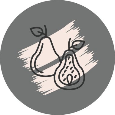 Arka planda iki basit çizgi sanat armudu