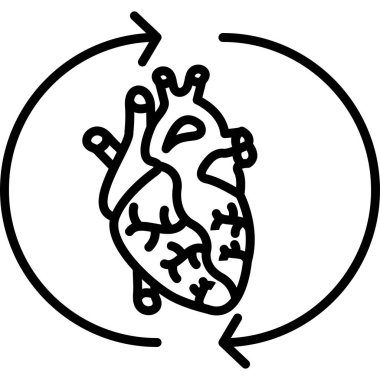 Dairesel okları olan basit bir kalp simgesi