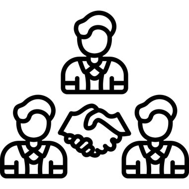 İş toplantısında el sıkışan üç adam.