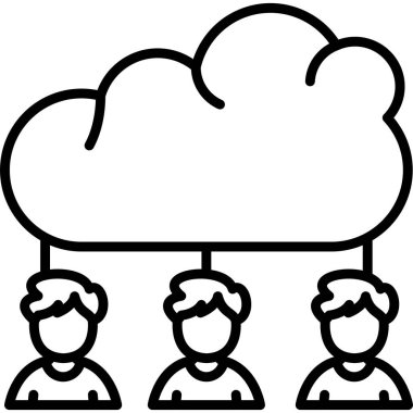 Bulut İşbirliği Simgesi, Beyaz Arkaplan Görüntü