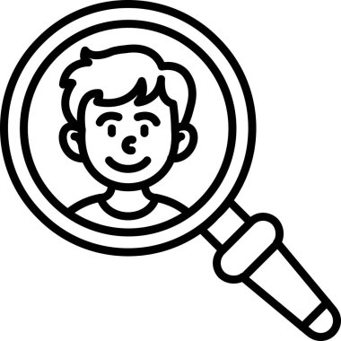 Büyüteç gülümseyen çocuğa odaklanıyor.