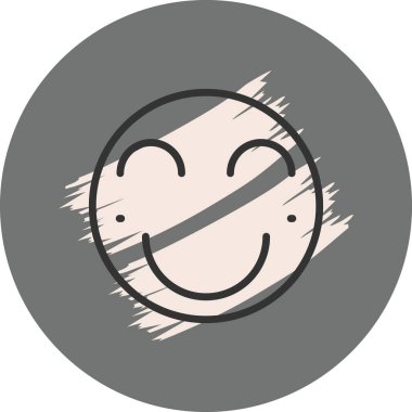 Gülen yüz ve basit çizgi çizimi