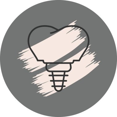 Gri arka planda kalp şeklinde diş implantı