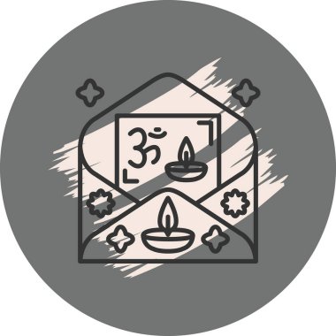 Mumlar ve sembollerle dekoratif zarf