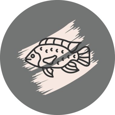 Dairesel arkaplanda basit balık çizimi