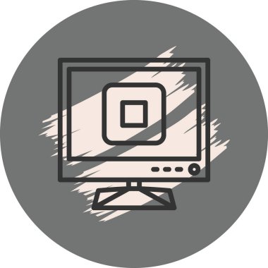 Basit kare şekli gösteren bilgisayar monitörü