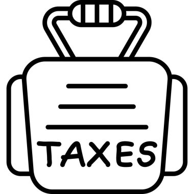 Evrak çantası etiketli vergiler ve saplı tasarım