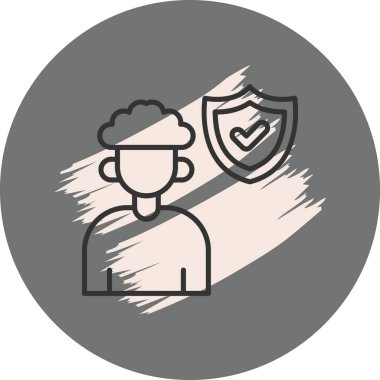 Güvenliği simgeleyen kalkan sembollü kişi