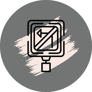 Kare içinde ok olan basit yön işareti