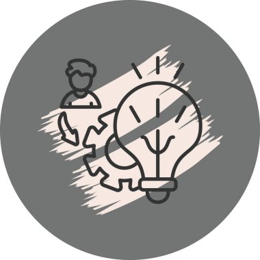 Ampul dişlileri ve insan simgesi illüstrasyonu