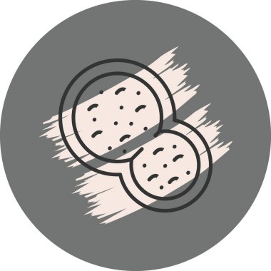 Çikolata parçacıklı iki yuvarlak kurabiye