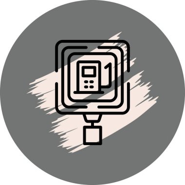 Parkmetre simgesinin basit dış çizgisi