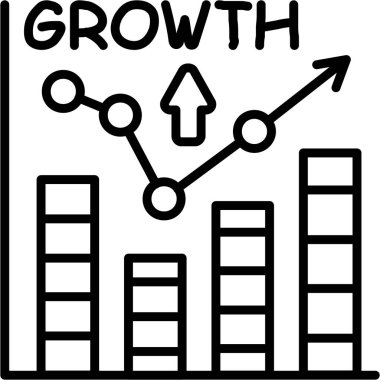 Artan veri noktalarını gösteren büyüme grafiği