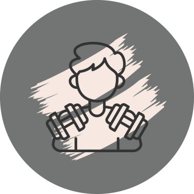 Dairesel tasarımda ağırlık kaldıran kişi