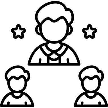 Bir kişinin etrafında üç yıldız var.