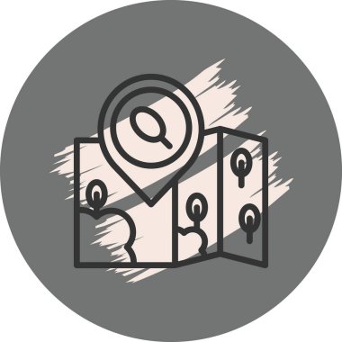 Konum iğnesi ve soyut arkaplan haritası