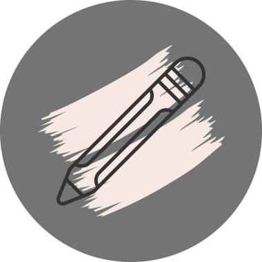 Bir kalemin tek satır biçiminde simgesi. Basit grafik gösterimi.